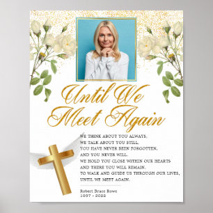 Elegant Religious Photo Funeral Poem Sign