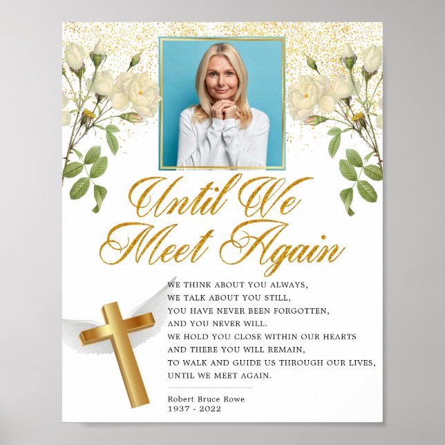 Elegant Religious Photo Funeral Poem Sign (Front)