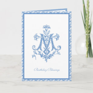 Elegant Religious Virgin Mary Floral Card