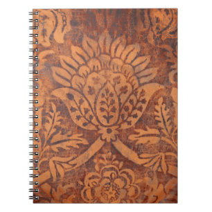 Elegant Renaissance Antique Leather Damask Notebook