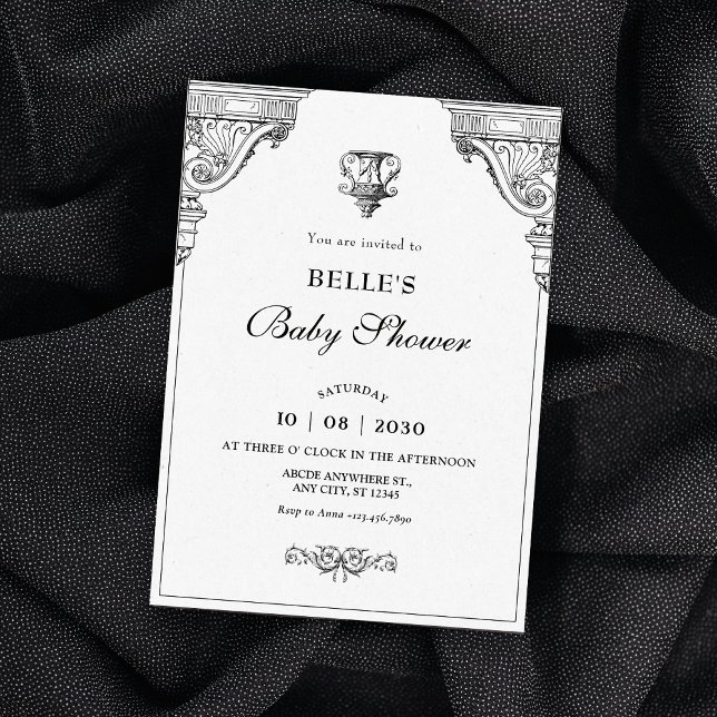 Elegant Renaissance architecture baby shower Invitation (Creator Uploaded)