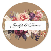 Elegant Renaissance Floral Wedding Sticker