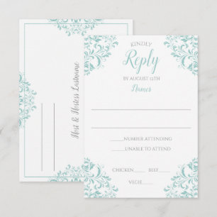 Elegant Reply Card - Nadine (Light Turquoise)