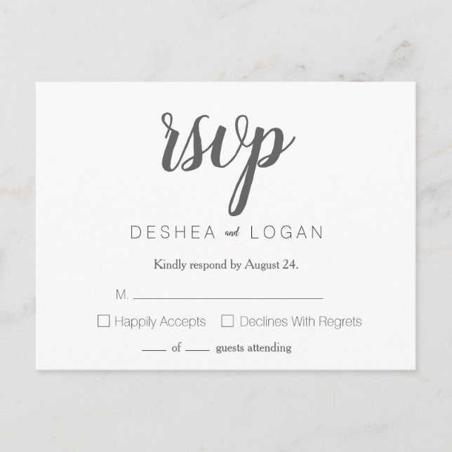 Elegant Reply Mailing Card (Front)