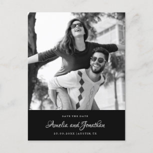 Elegant reserve  e the wedding of the photo of the announcement postcard