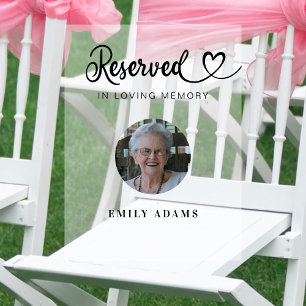 Elegant Reserved Seat Memorial Wedding Photo  Acrylic Sign
