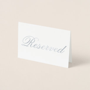 Elegant Reserved Silver Foil Table Card