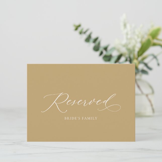 Elegant Reserved Wedding Seat Sign Invitation (Standing Front)