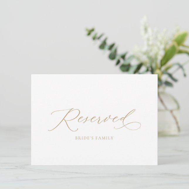 Elegant Reserved Wedding Seat Sign Invitation (Standing Front)