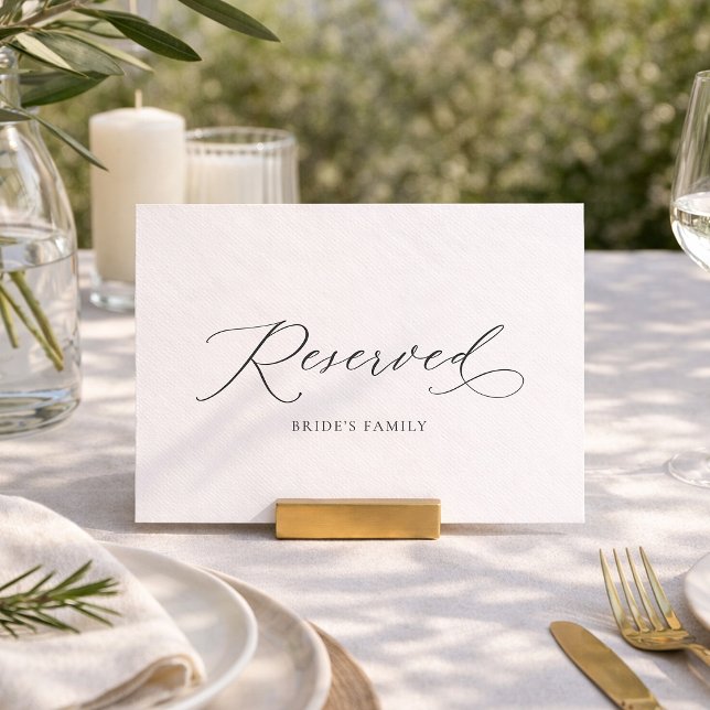 Elegant Reserved Wedding Seat Sign Invitation (Creator Uploaded)