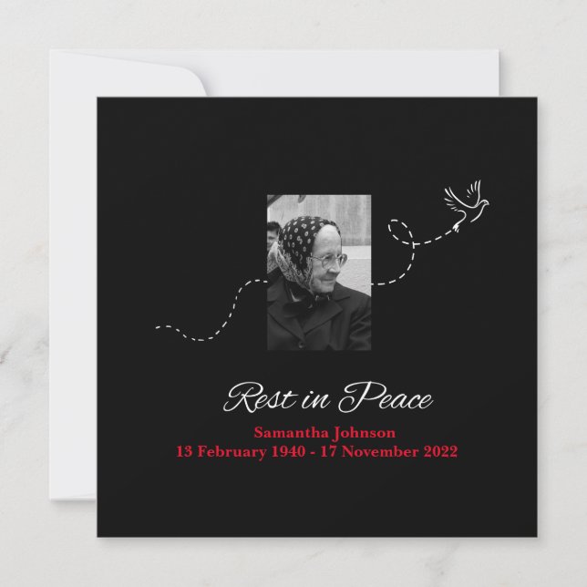 Elegant Rest in Peace Condolence Card (Front)