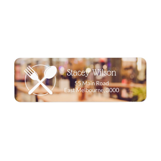 Elegant Restaurant Packaging Label  (Front)