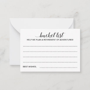 Elegant Retirement Bucket List Ideas Guest Book Advice Card