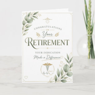 Elegant Retirement Gift for Nurse Appreciation Card
