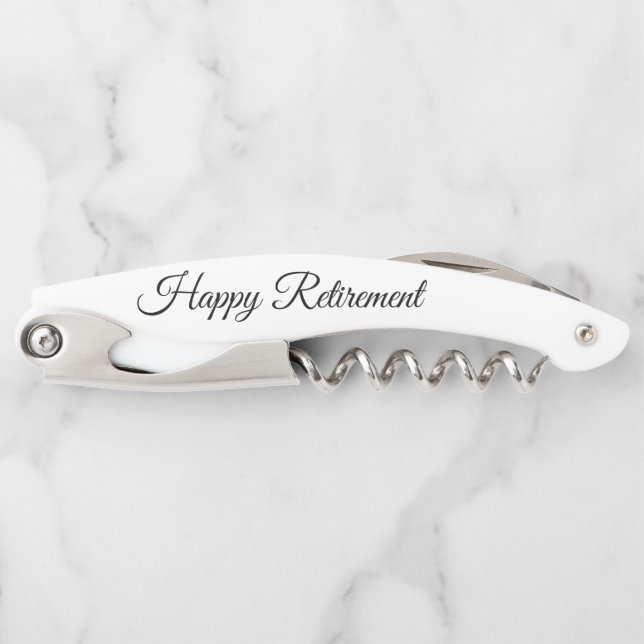 Elegant retirement gift personalised bottle opener (Front)