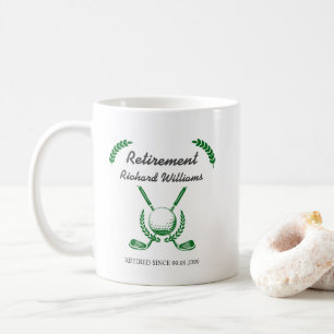 Elegant Retirement Golf Club Wreath Themed Party Coffee Mug
