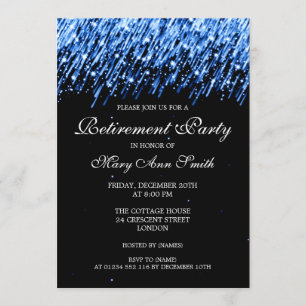 Elegant Retirement Party Blue Stars Invitation