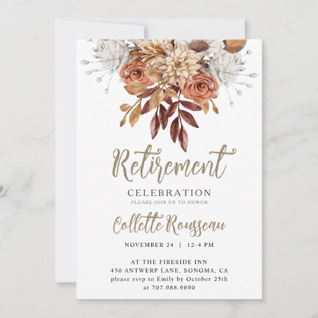 Elegant Retirement Party Invitation (Front)