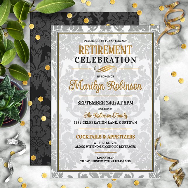 Elegant Retirement Party Invitation (Creator Uploaded)