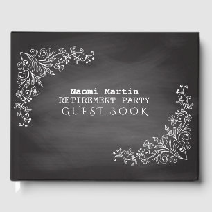 Elegant Retirement Party   Vintage Chalkboard Guest Book