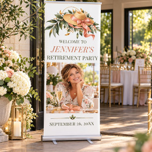 Elegant Retirement Photo Welcome Celebration Sign