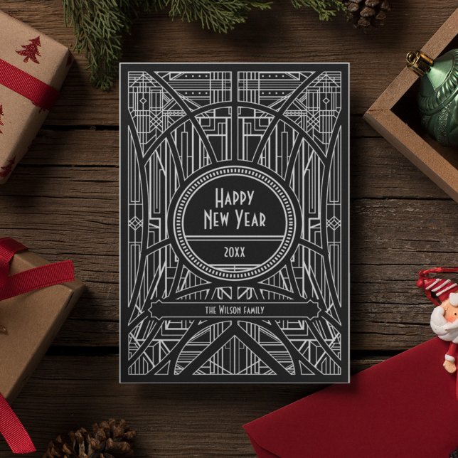 Elegant retro art deco New Year Holiday Card (Creator Uploaded)