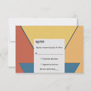 Elegant Retro Art Deco Stylish Chic Modern Wedding RSVP Card