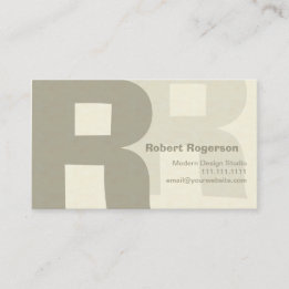 Elegant Retro Big Double Letter R Business Card