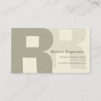 Elegant Retro Big Double Letter R Business Card