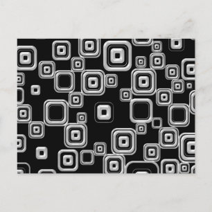 Elegant Retro Black and White Pattern Postcard
