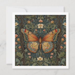 Elegant retro boho butterfly botanical greenery invitation
