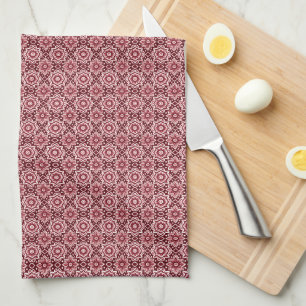 Elegant Retro Boho Floral Pattern  Tea Towel