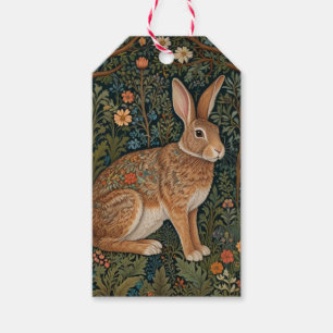 Elegant retro boho rabbit woodland floral gift tags