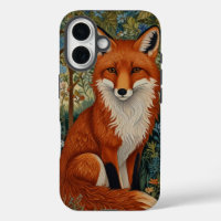 Elegant retro boho red fox woodland animal