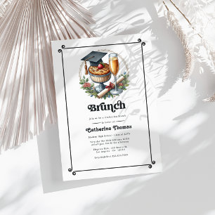 Elegant Retro Brunch Graduation Party Photo Invitation