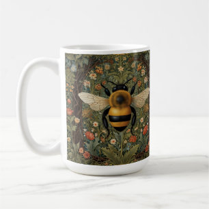 Elegant retro bumblebee boho botanical floral art coffee mug