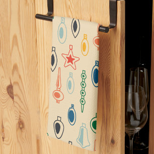 Elegant Retro Christmas Tea Towel