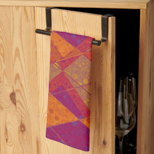 Elegant Retro Colorful Pattern Kitchen Towels