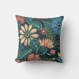 Elegant retro colourful spring flowers #14 cushion