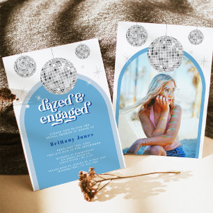 Elegant Retro Disco Groove Bridal Shower photo Invitation