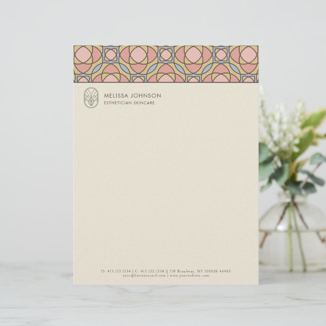 Elegant Retro Geometric Aesthetician Letterhead (Standing Front)