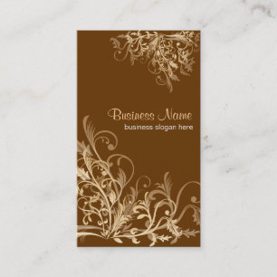 Elegant Retro Gold Flower Swirls 3 Business Card