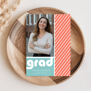 Elegant Retro Grad Photo Graduation Announcement Postcard