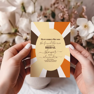 Elegant Retro Here Comes the Sun Bridal Shower  Invitation