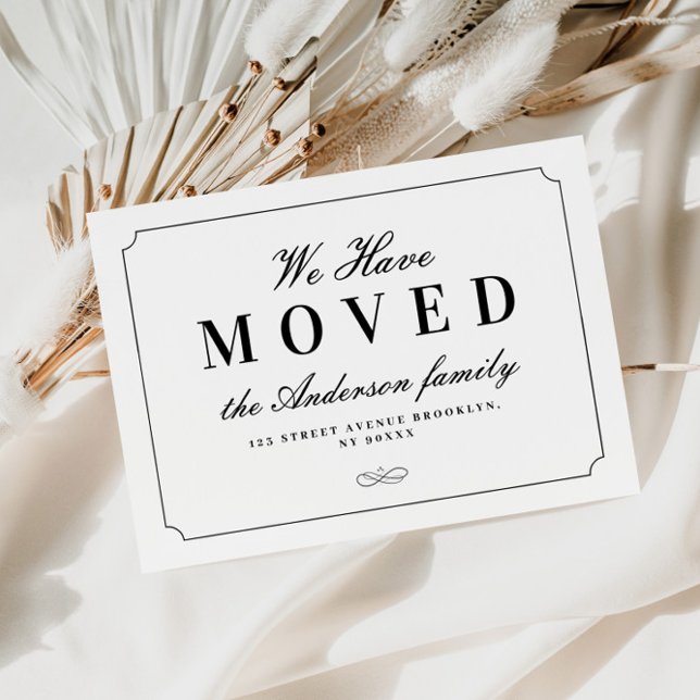 elegant retro look frame new address moving postcard (Creator Uploaded)