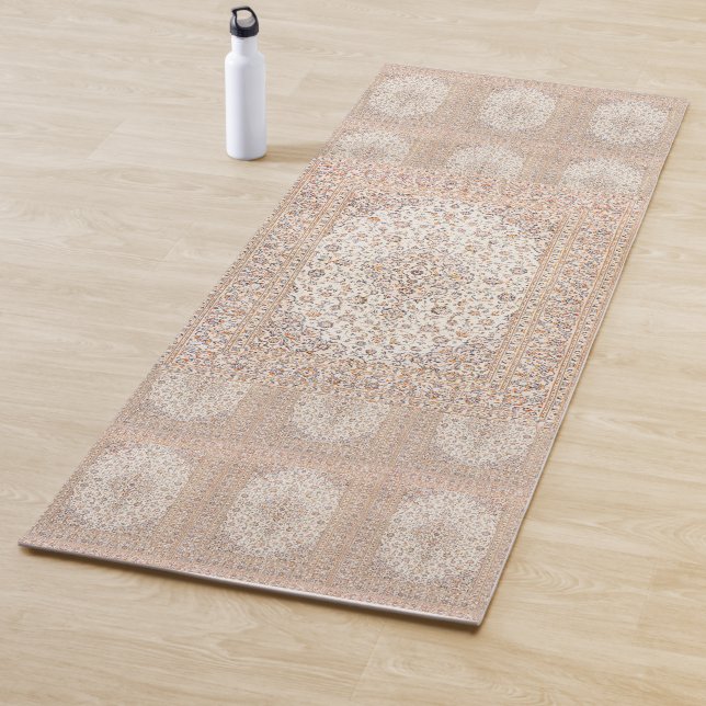 Elegant Retro Modern Vintage Persian Yoga Mat (In Situ)