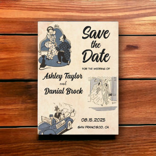 Elegant Retro Old Romantic Wedding Save the Date Invitation