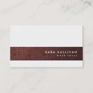 Elegant Retro Pattern Math Tutor Business Card