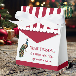 Elegant Retro Peacock Christmas Gift Box