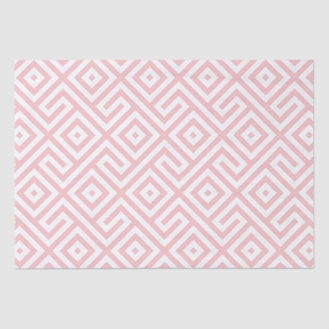 Elegant Retro Pink Abstract Geometric Pattern  Tissue Paper (Front)